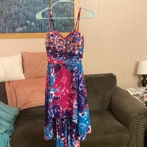 Multi colored high low dress